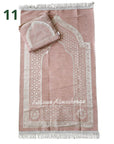 Premium Embroidered Prayer Mat with Mihrab Design With Bag
