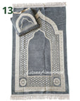 Premium Embroidered Prayer Mat with Mihrab Design With Bag