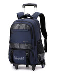 School Bag with 6 Wheels (Navy)
