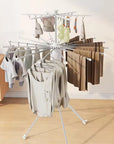 High Quality Multifunctional 2-Layer Foldable Clothes Drying Rack with Free Movement Octopus Shape