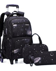 School Bag with Six Wheels – 3 Pieces