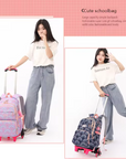 School Bag with Six Wheels – 3 Pieces