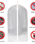 White (60 × 120 cm) Dustproof & Waterproof Garment Cover with Zipper (25 Pieces)