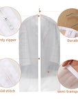 White (60 × 120 cm) Dustproof & Waterproof Garment Cover with Zipper (25 Pieces)