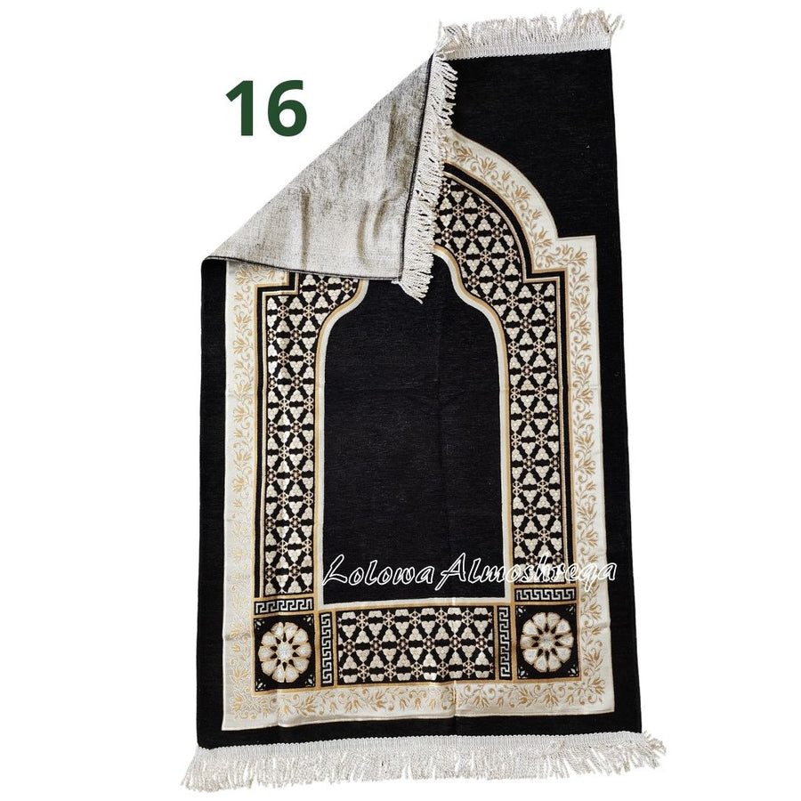 Premium Embroidered Prayer Mat with Mihrab Design With Bag