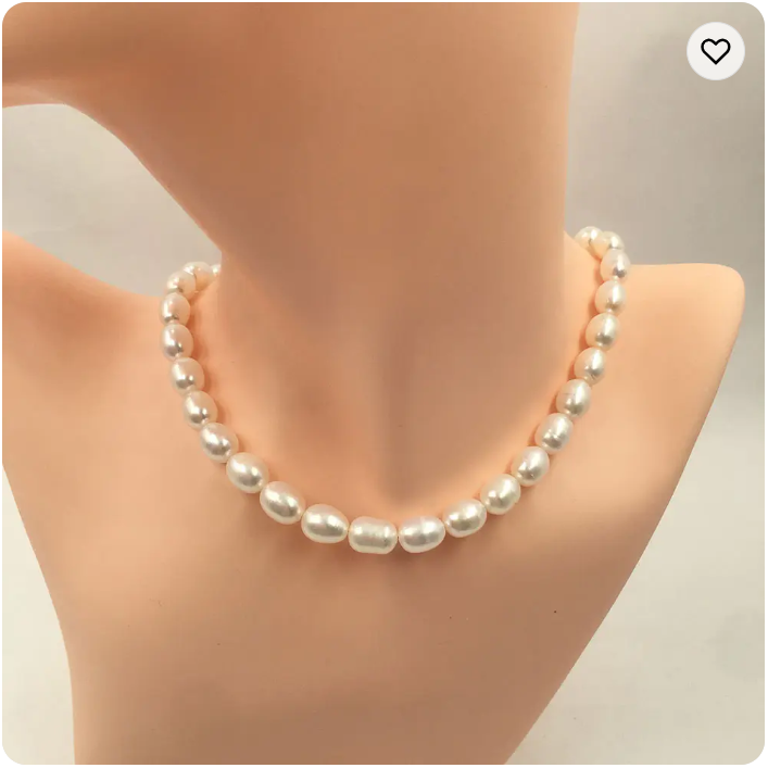 Elegant Pearl Necklace for Women,18inch/45cm + 5cm Extension Chain, with Stainless Steel real gold plating clasp