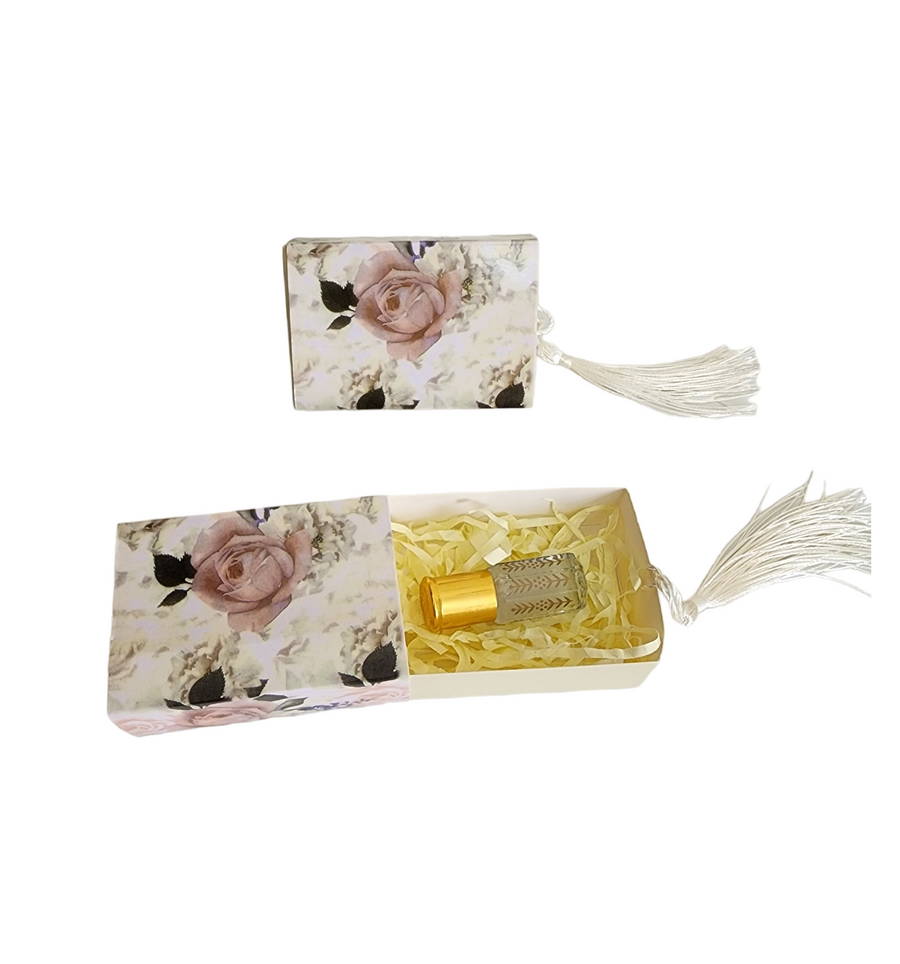 PERFUME DISTRIBUTION BOX DECORATED WITH ROSES