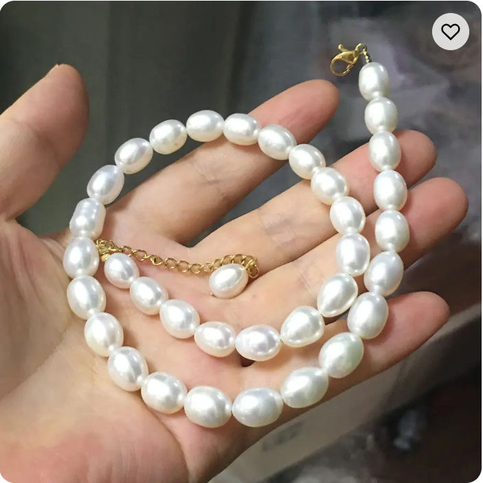 Elegant Pearl Necklace for Women,18inch/45cm + 5cm Extension Chain, with Stainless Steel real gold plating clasp