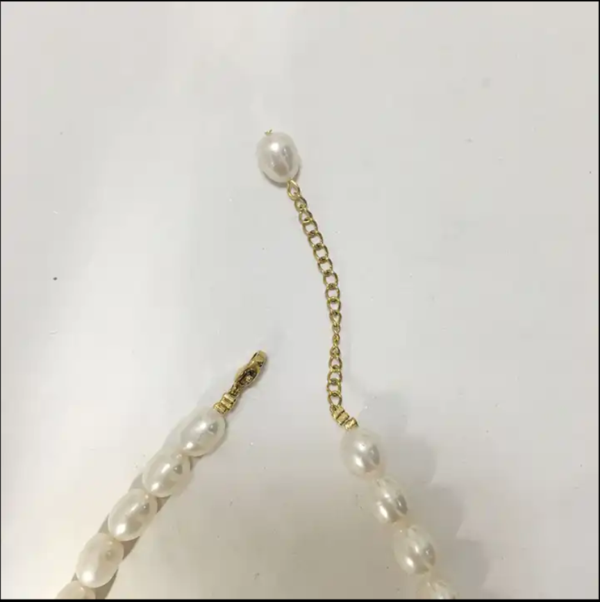 Elegant Pearl Necklace for Women,18inch/45cm + 5cm Extension Chain, with Stainless Steel real gold plating clasp