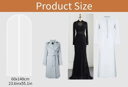  White (60 × 120 cm) Dustproof & Waterproof Garment Cover with Zipper (25 Pieces)