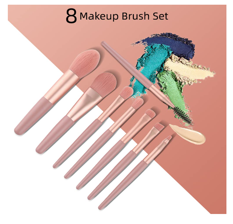 8 PCS makeup brushes set professional for Cosmetics with Makeup Bag