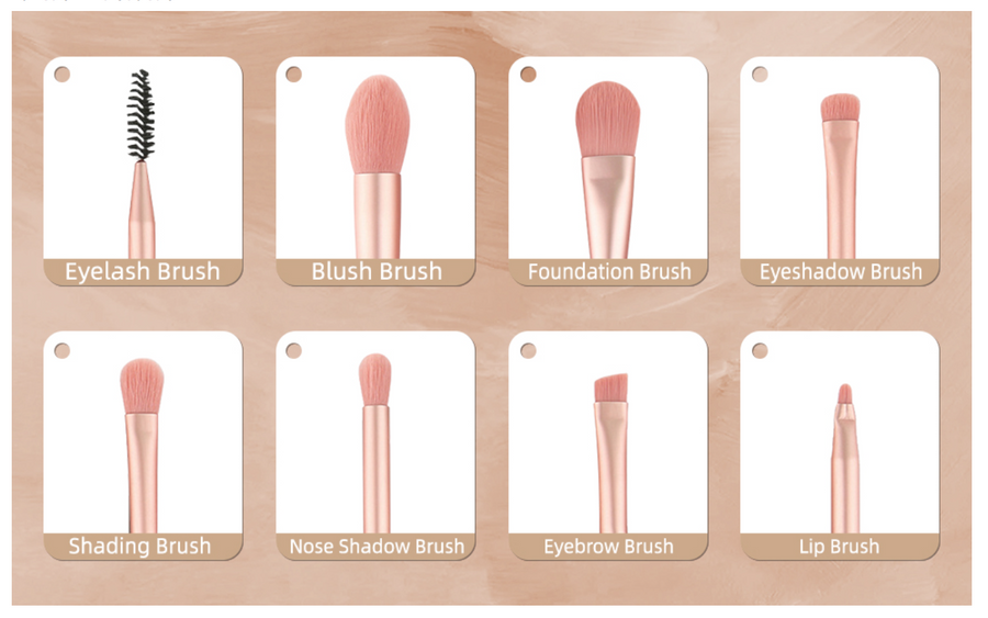 8 PCS makeup brushes set professional for Cosmetics with Makeup Bag