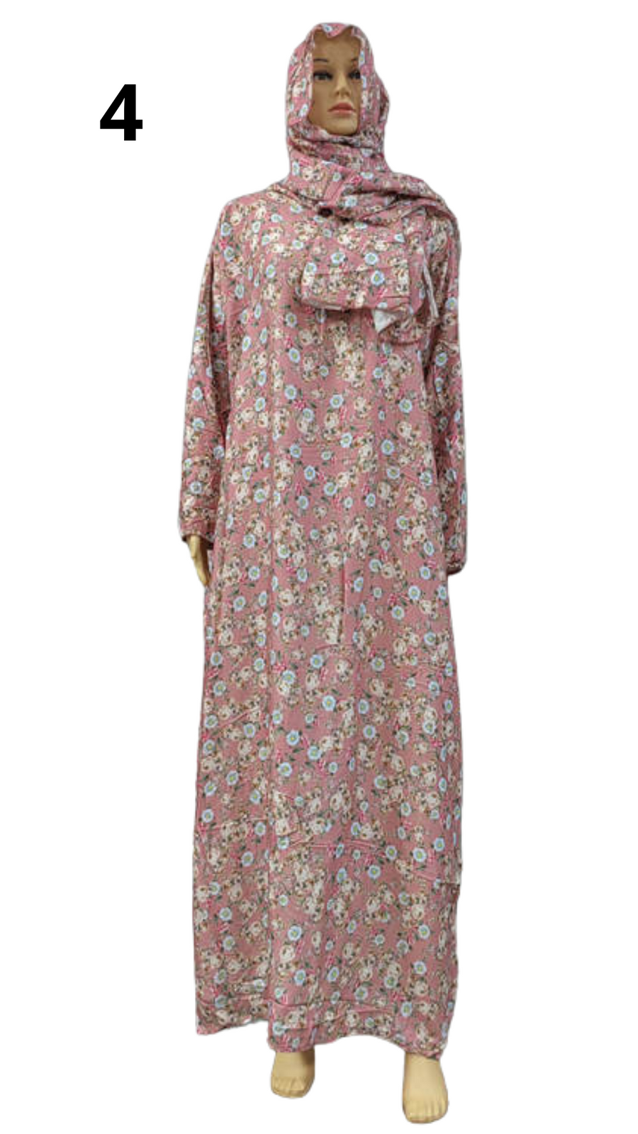 Floral decorated prayer garment for girls aged 14-17 years