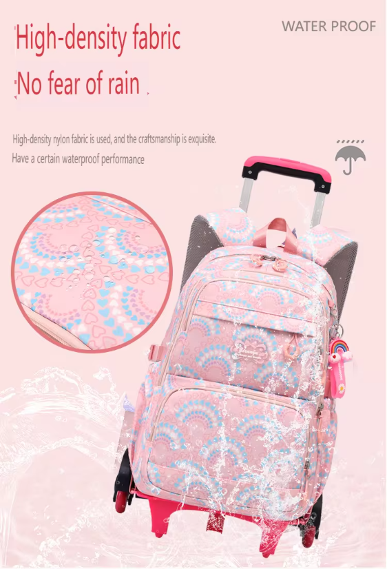 School Bag with Six Wheels  – 3 Pieces