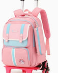 (35) School Bag with Six Wheels (Pink)