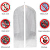  White (60 × 120 cm) Dustproof & Waterproof Garment Cover with Zipper (25 Pieces)