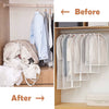  White (60 × 120 cm) Dustproof & Waterproof Garment Cover with Zipper (25 Pieces)